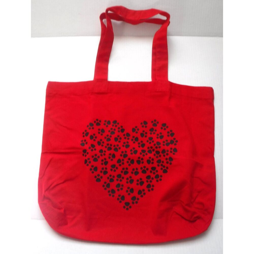 Reusable Red Cotton Tote Bag